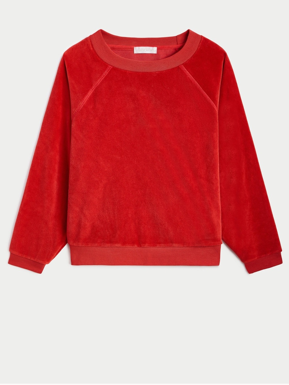 NWT Suzie Kondi True Red Beach French Terry Raglan Crewneck Sweatshirt Top S